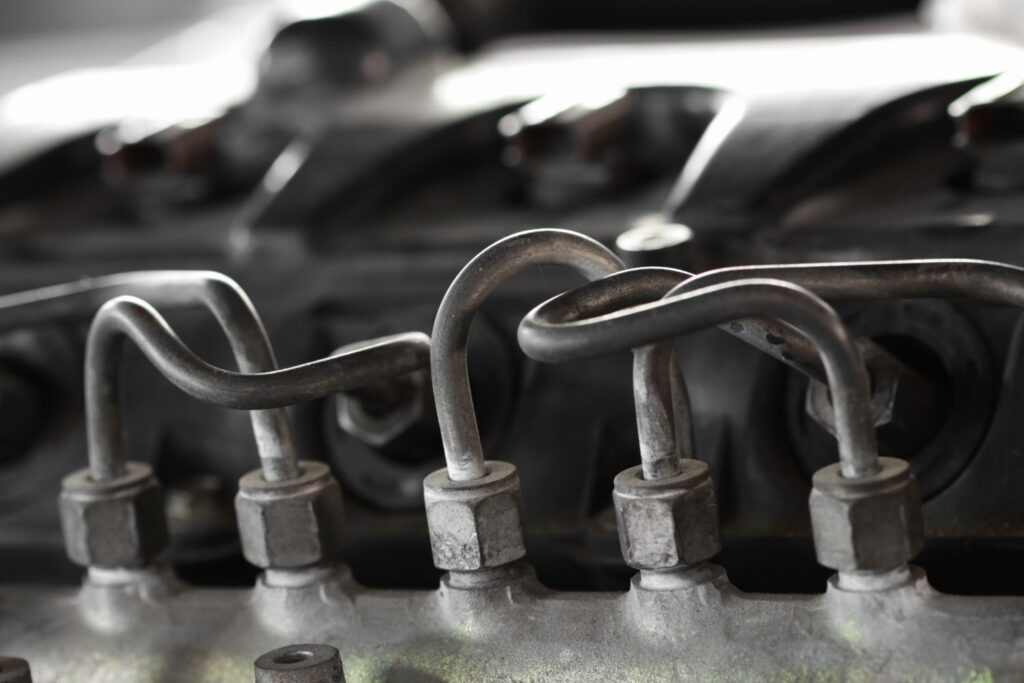 close up shot of the fuel injection lines