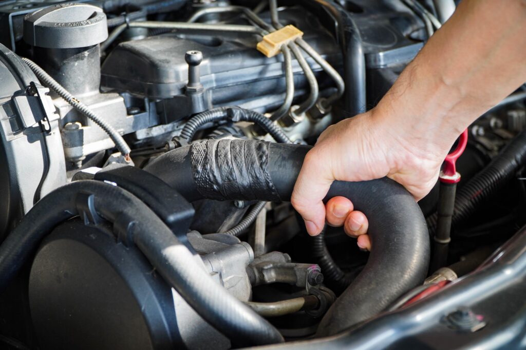 car radiator hose close to collapse