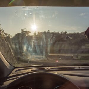 windshield with some streaks