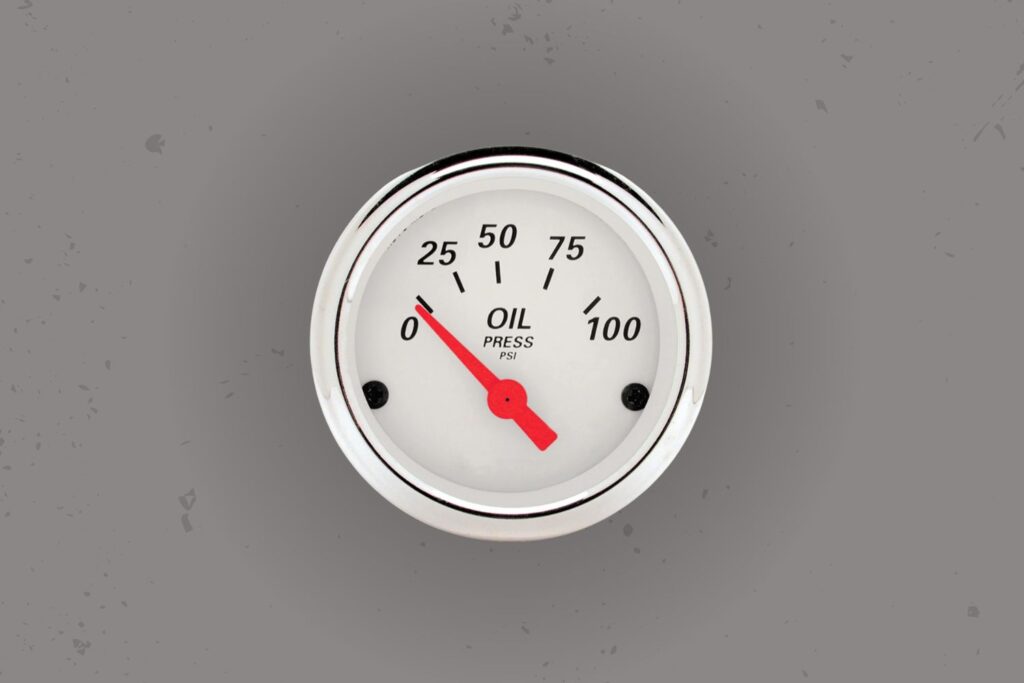 image of an automotive oil pressure gauge