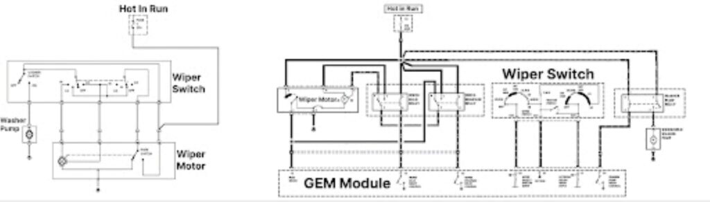diagram of a windshield wiper system