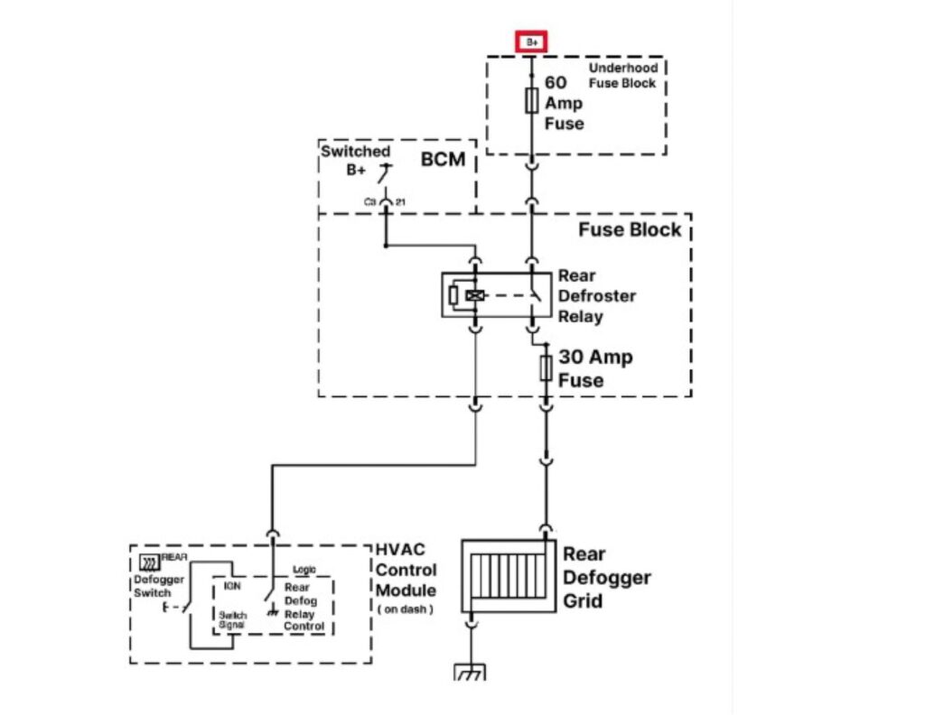 diagram of a 2007 buick window defogger