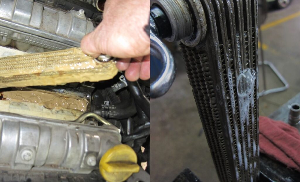 flushing after oil cooler failed and contaminated the coolant