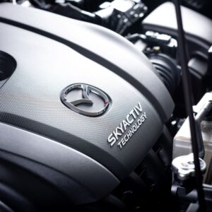 close up shot of a skyactiv engine