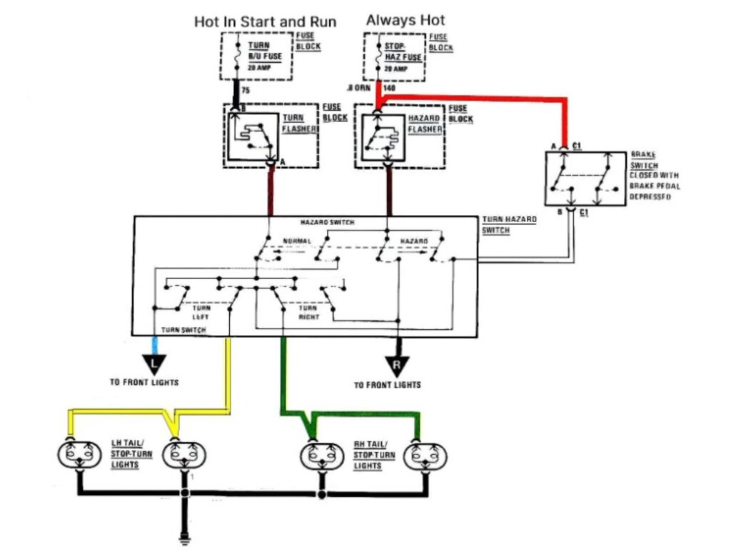 circuit diagram of a 1985 impala brake lamp