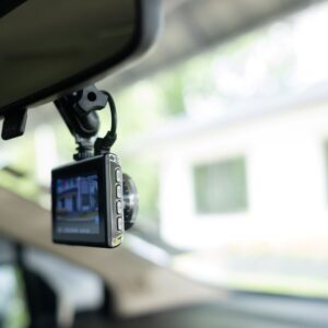 close up shot of a car dash cam