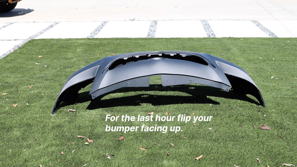 outdoor method flip bumper cover and leave it face up for the last hour