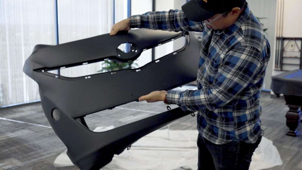 step 3 check bumper cover for scratches or defects