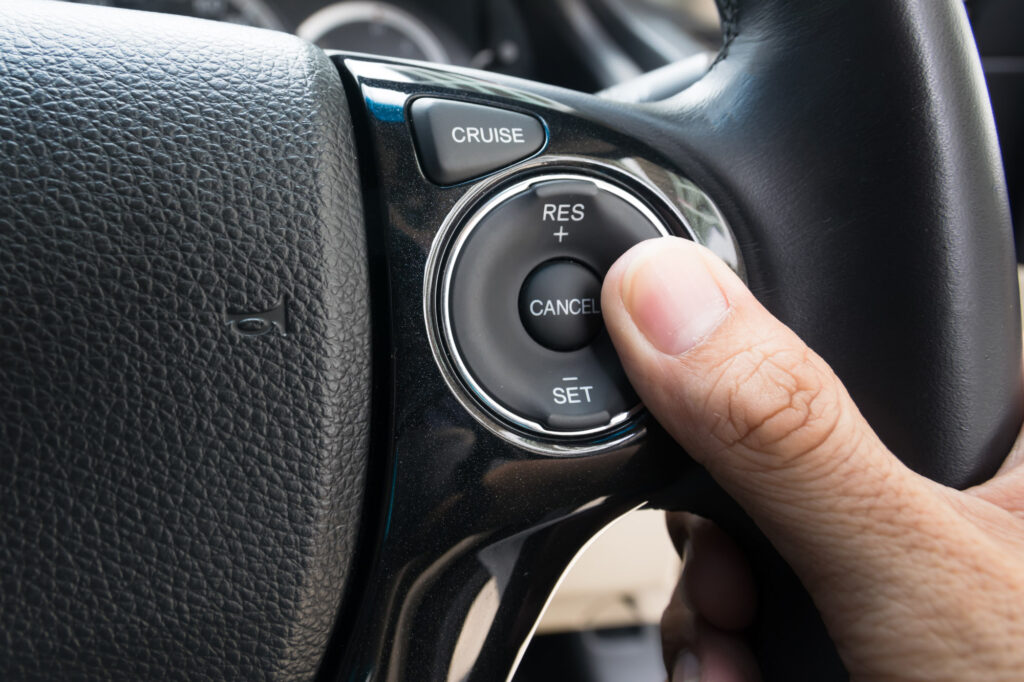 car steering wheel with different control buttons