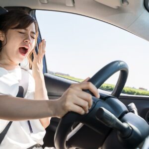 driver sleepy due to long drive