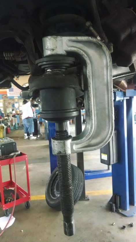 some ball joints bolt on but others must be pressed in and out using tool