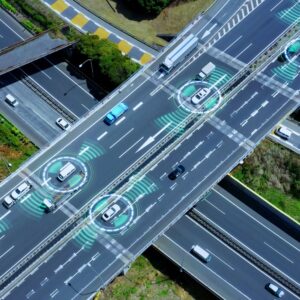 cars on freeway with adas features