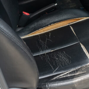 car leather seat visible damage