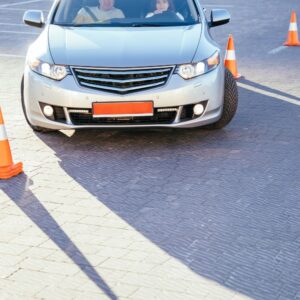 practice driving in a parking lot