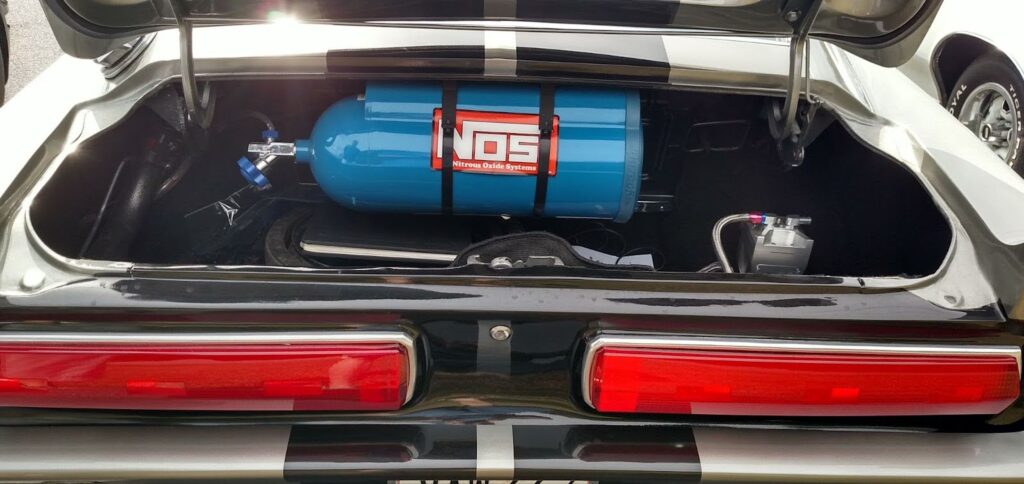 tank of nitrous oxide in a car
