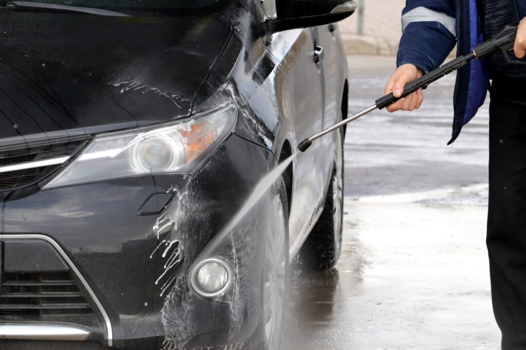 using pressure washer to remove car paint
