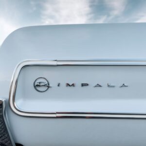close up shot of a chevy impala logo
