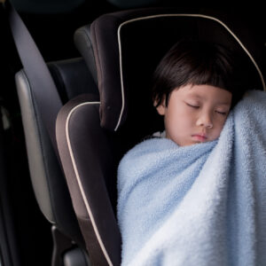 child not feeling well inside car