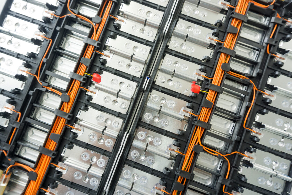 ev lithium battery pack selective focus