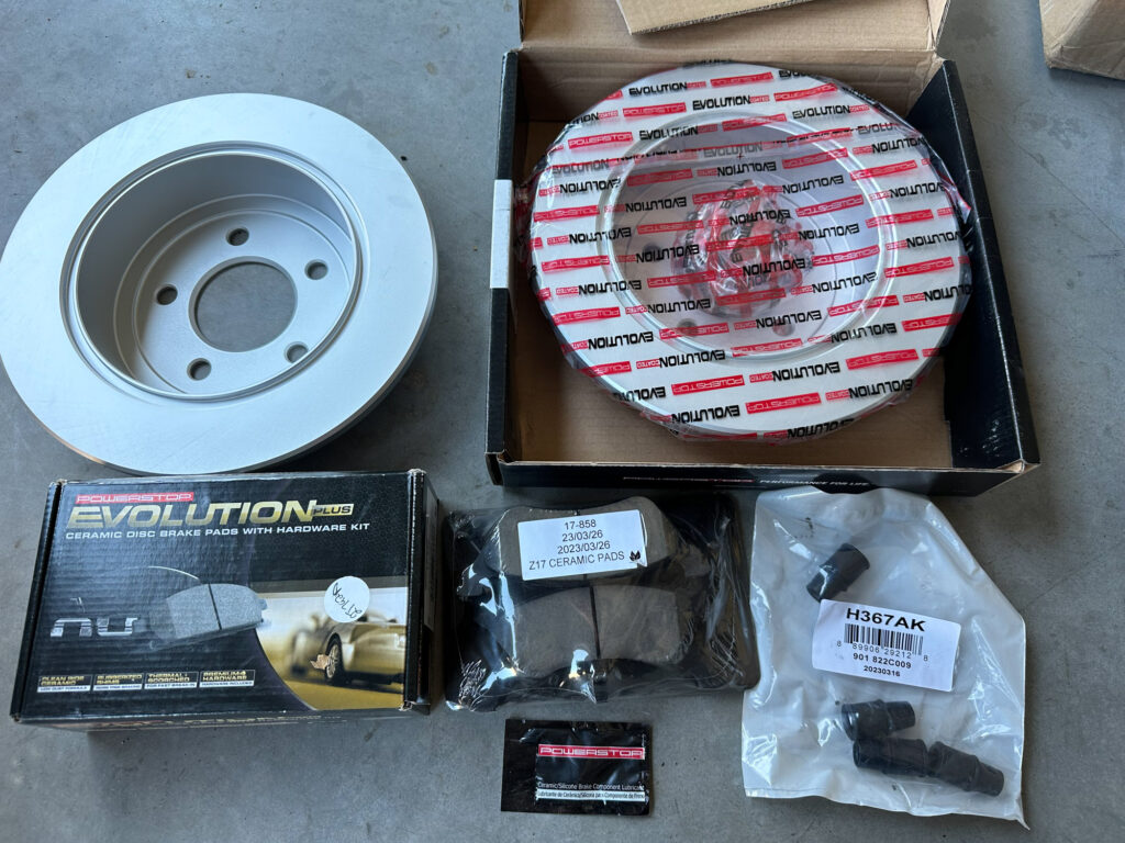 new powerstop front and rear ceramic brake pad kit