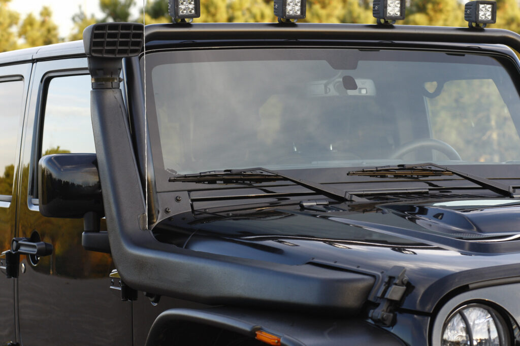 vehicle snorkel installed