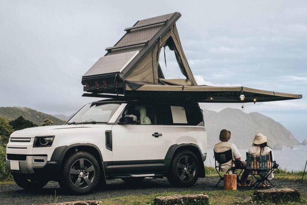 car with rooftop tent installed