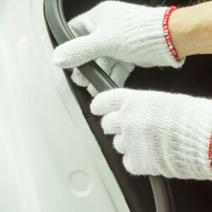 installing new weatherstripping to a car