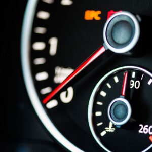 close up shot of car temperature gauge