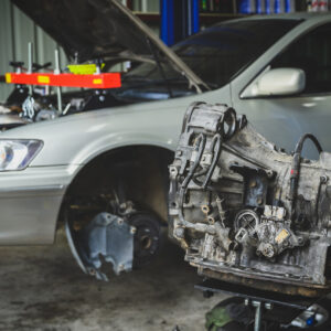 car transmission being rebuilt