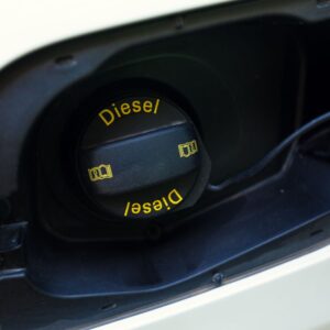 fuel tank with cap of a diesel vehicle