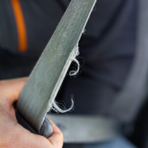 fraying car seat belt