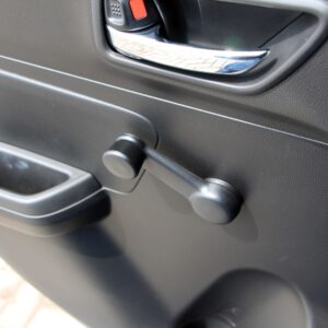 car door with window crank handle