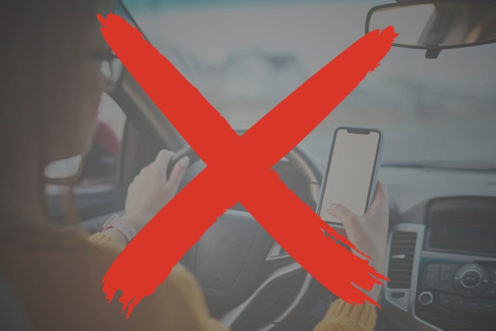 driver using phone while driving