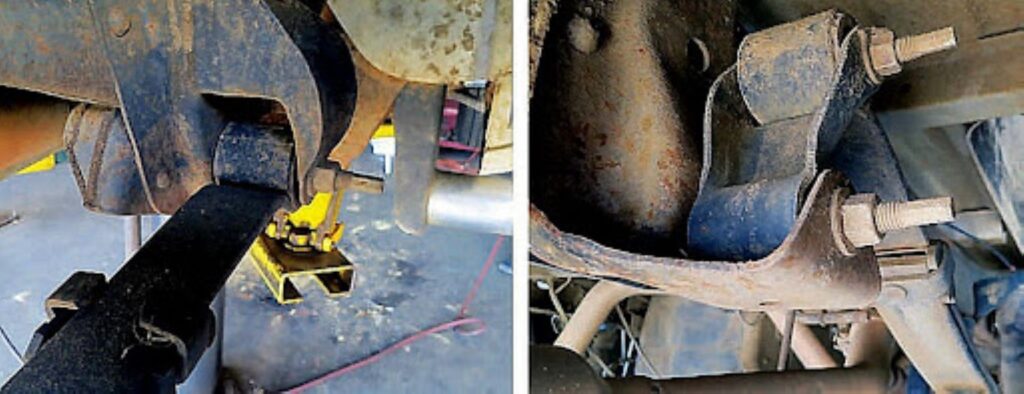 leaf spring and bushing of a car