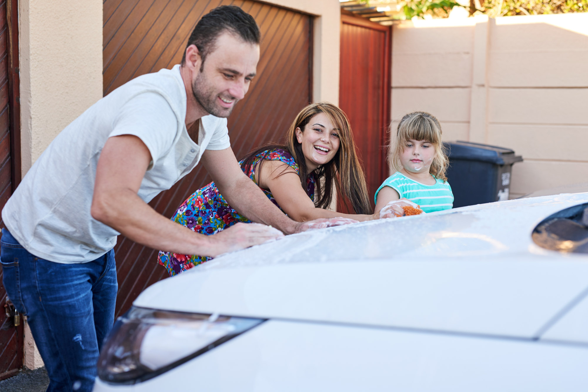 washing car for school season
