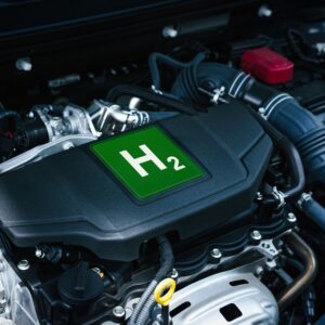 car engine components with a hydrogen label