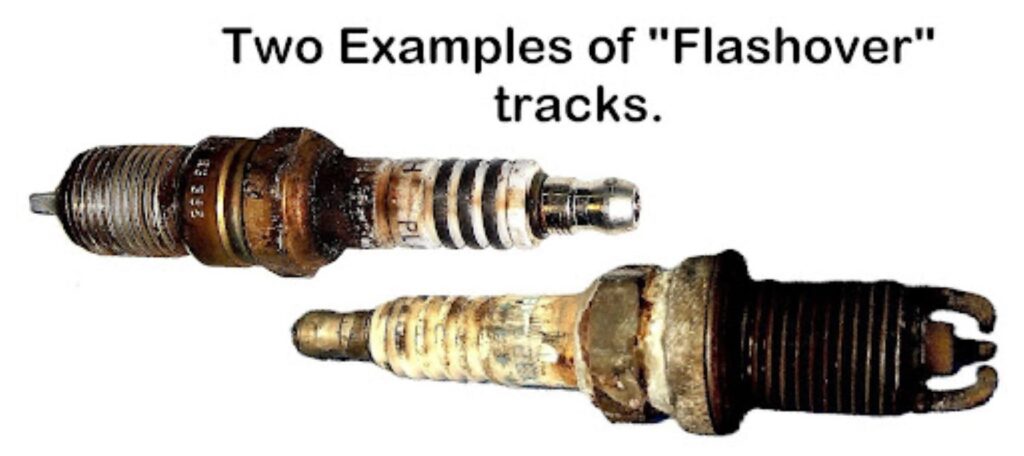 image of a flashover track spark plug