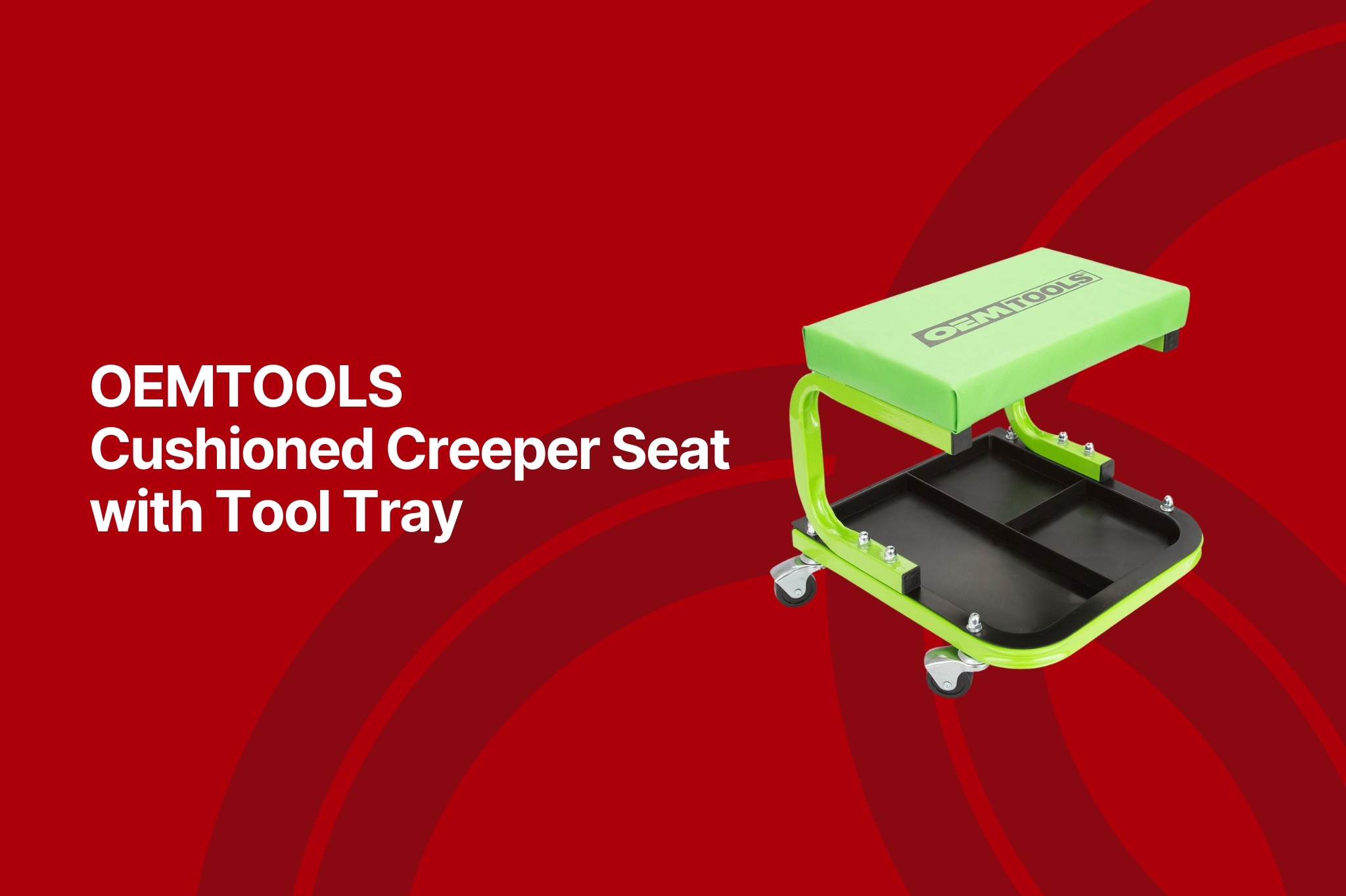 oemtools cushioned creeper seat with tool tray