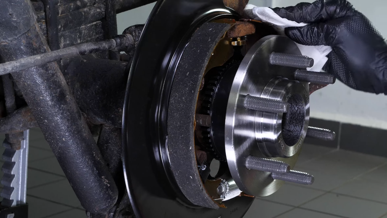 Install the brake shoes