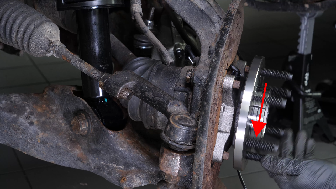 Install the wheel hub bearing
