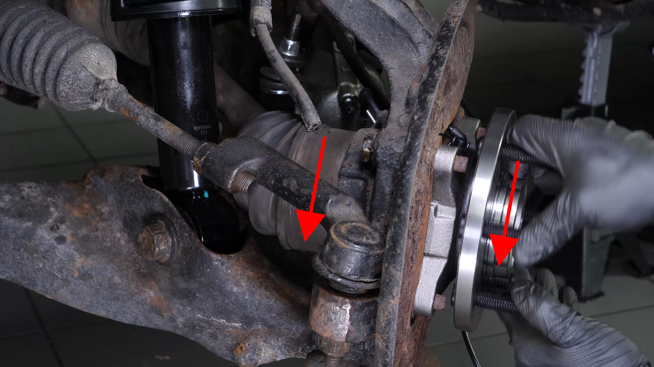 Install the wheel hub bearing