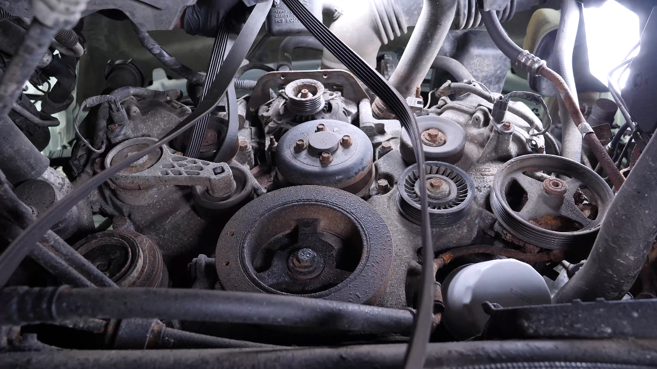 Move the serpentine belt aside