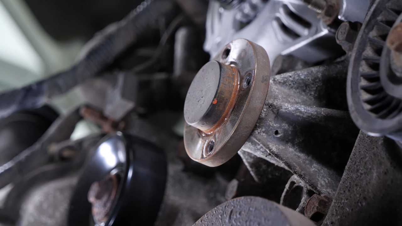 Move the serpentine belt aside