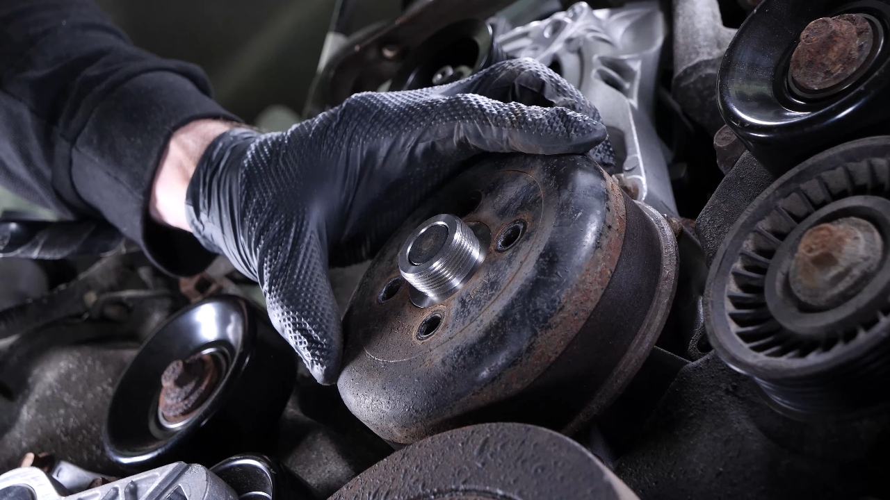 Put the the water pump pulley back + tightening torques