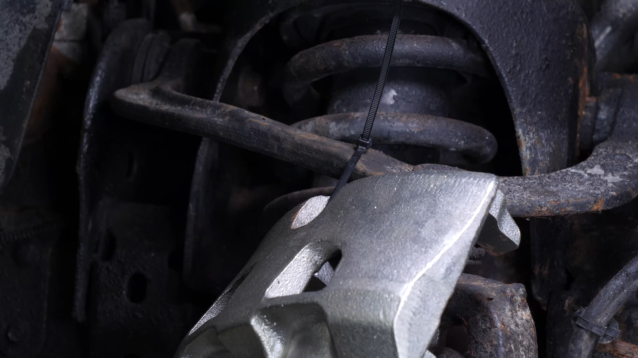 Put the new brake caliper back
