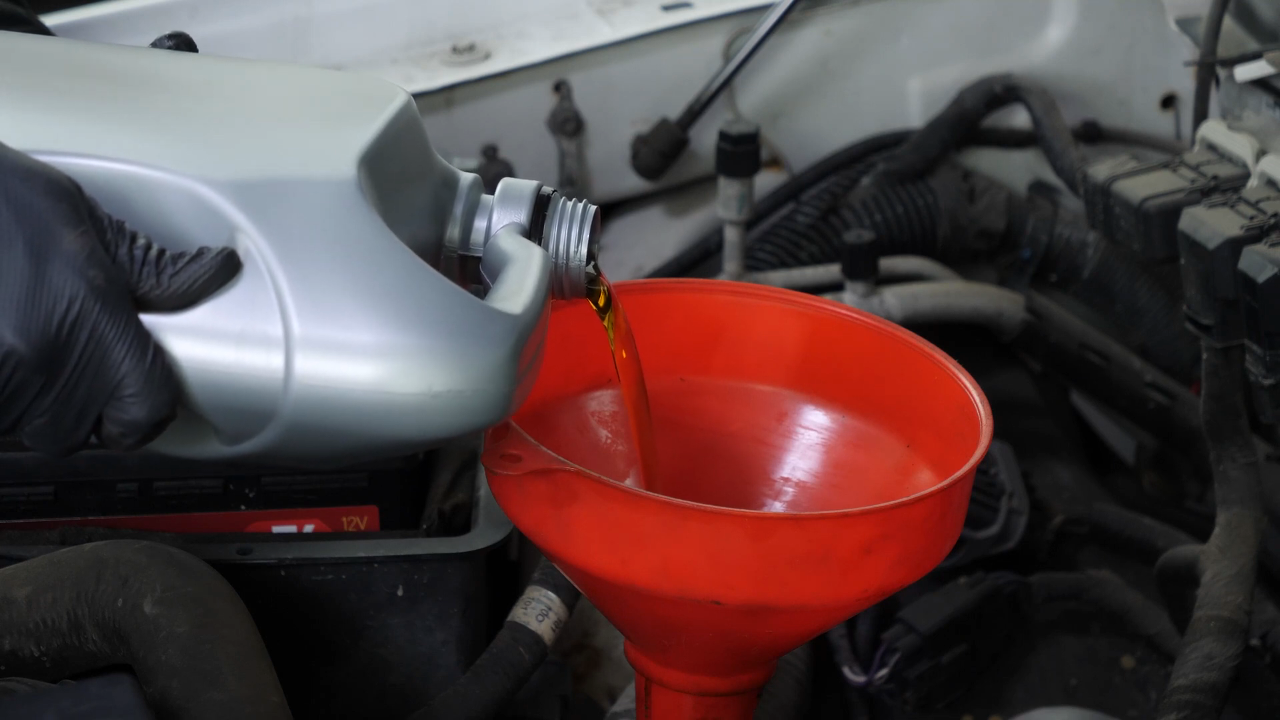 Pour oil back into the motor