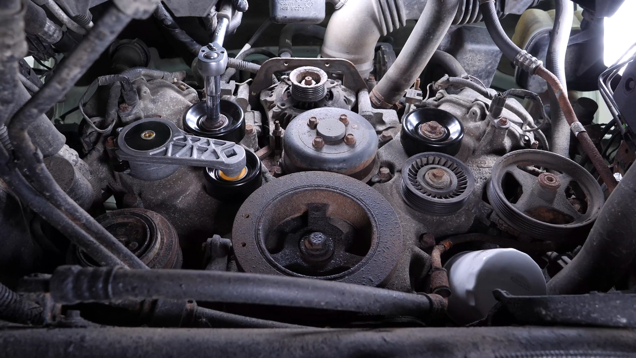 Install the new tensioner pulley
