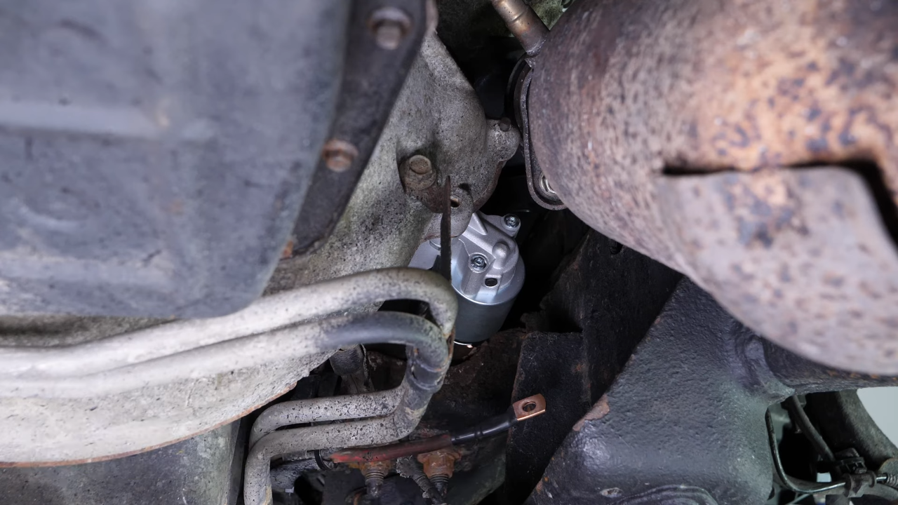 Tighten the bolts holding the starter