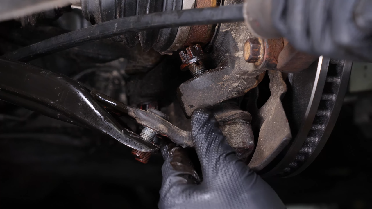 Separate the ball joint from the control arm 