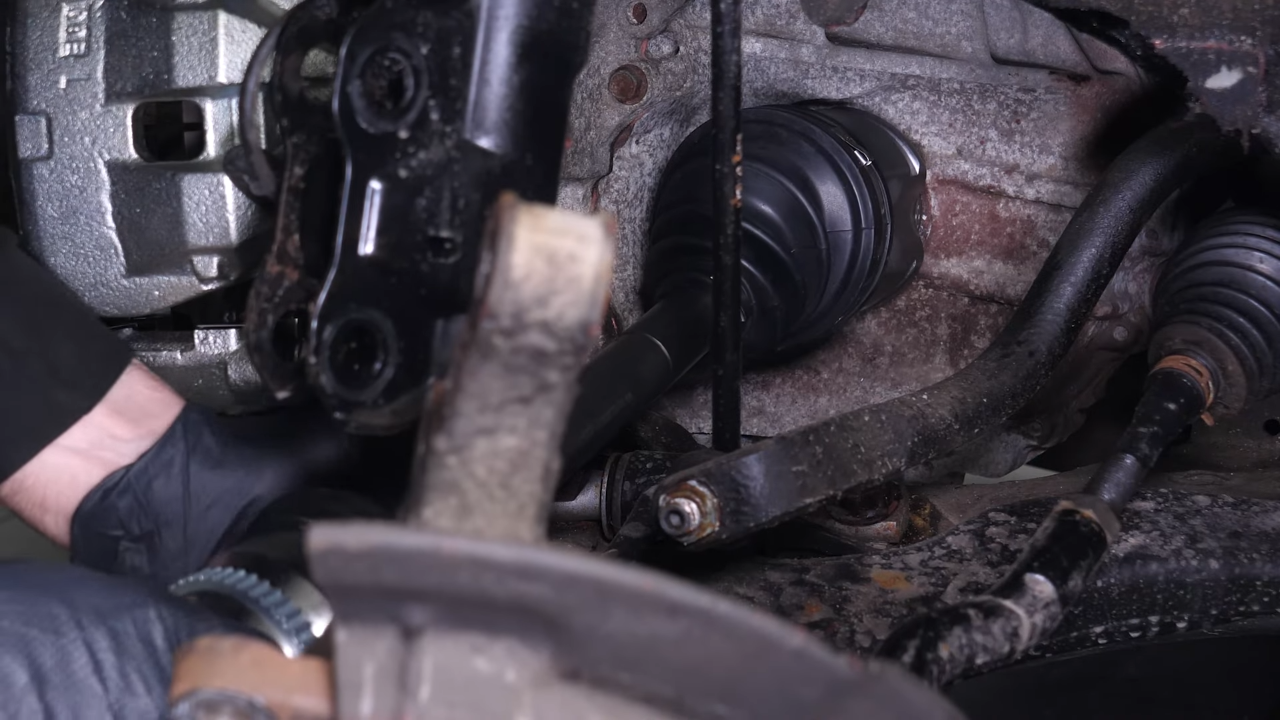 Put the CV axle back